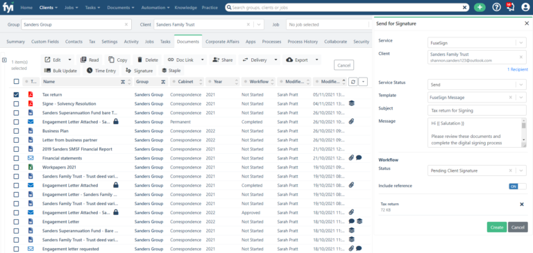 Connect FuseSign to FYI| Integration | Digital Signing for Accountants